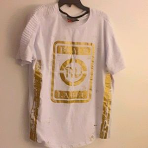 RAVMEN BLACK LABEL WHITE AND GOLD XL TSHIRT